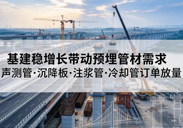 涞源基建稳增长带动预埋监测管材需求，声测管、沉降板、注浆管订单持续放量